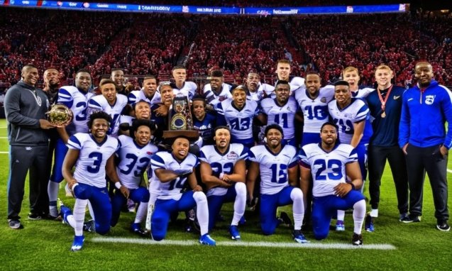 Photo End-of-season sports portraits, trophy celebration, team unity